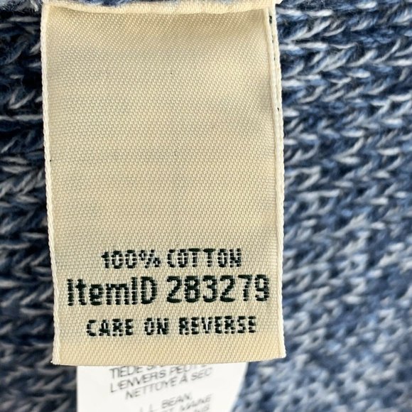 LL Bean button front cardigan sweater sz L blue - Picture 8 of 10